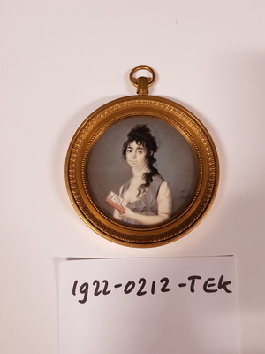 1922-0212-TEK a.jpg; 1922-0212-TEK; Miniatuurportret van Henriette Isabella van der Feen.; tekeningen
